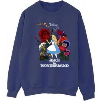 Sudadera Negra de Disney para Mujeres con Motivo de Alicia en el País de las Maravillas