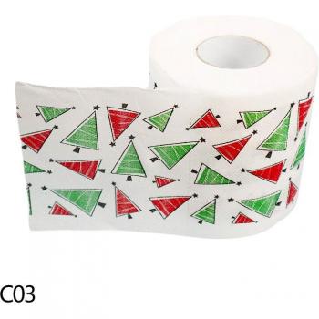 Papier toilette festif Noël avec Père Noël et renne