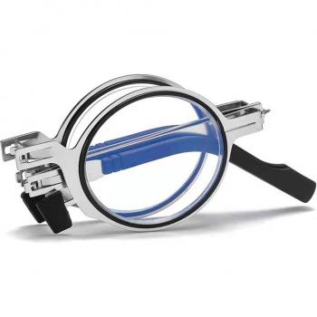 Narrow Frame Metal Round Reading Glasses +3.5