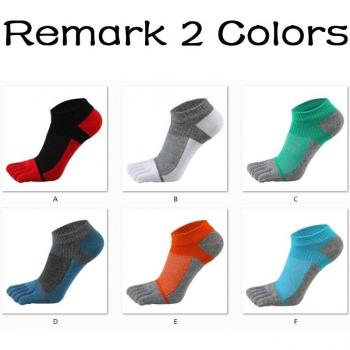 Comfortable Pure Cotton Five Finger Socks for Men, 2 Pairs EU38-44