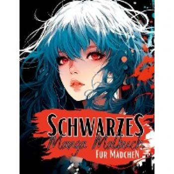 Schwarzes Manga Malbuch für Mädchen.