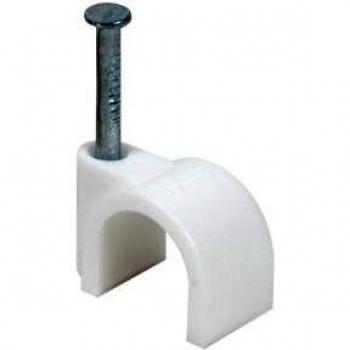 DEBFLEX Clips Serre Cavalier Câble 700101 Lot de 25 Attaches Fils (Blanc)