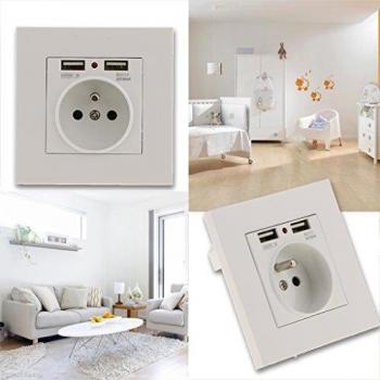 Prise murale 2 ports USB