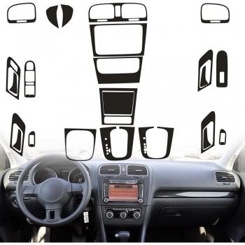 Ensemble carrosserie intérieure 5D carbone – tableau de bord et panneau noir, 5 pièces – Golf GTI MK6 (main gauche)