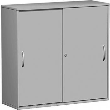 Geramöbel Schiebetürenschrank Flex, lichtgrau, 2 Fachböden, 120 x 42,5 x 118,2 cm