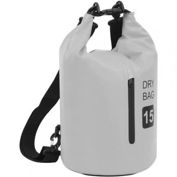 Borsa Impermeabile Grigia con Cerniera 15 L