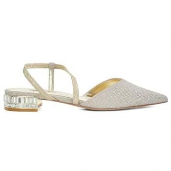 Dune London Women's Gold Jewel Embellished Open Court Shoes