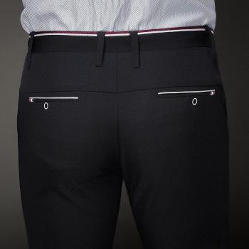 Pantalon formal noir, style robe pour hommes