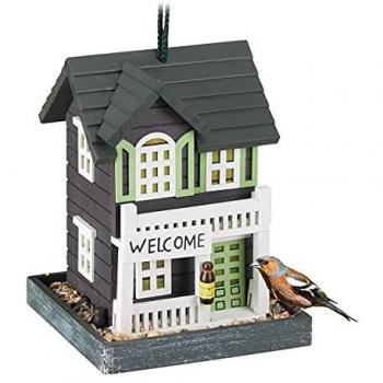 Wooden Bird Feeder for Wild Birds, Colorful Hanging House, 18x18x23.5cm