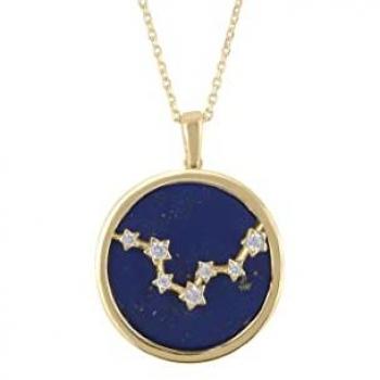Latelita Women's Zodiac Lapis Lazuli Pendant Necklace