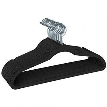 Compact Velvet Hanger Bundle – 100 Units (Black)