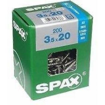 Tornillos Spax A2 con Cabeza Fresada 3.5 x 20 mm