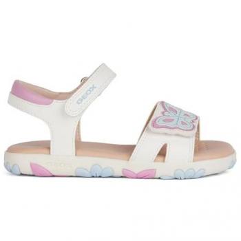 Geox Sandalias Haiti Niña Blanco/Rosa Oscuro, modelo J458ZA, talla 25 EU