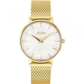 JOOP! Damenuhr Gold Milanaiseband Designzifferblatt