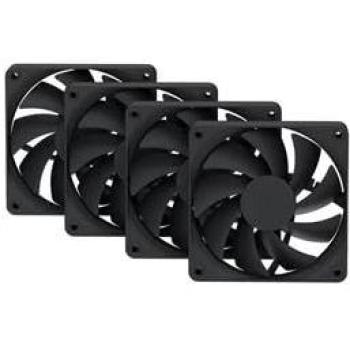 NightShade 120 mm RGB‑Compatible Fans – 4‑Pack (Black)