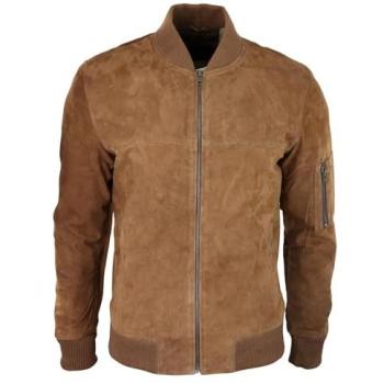 Brown Varsity Leather Bomber