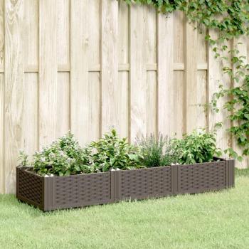 Garden Planter with Pegs 125x40x28.5 cm PP vidaXL