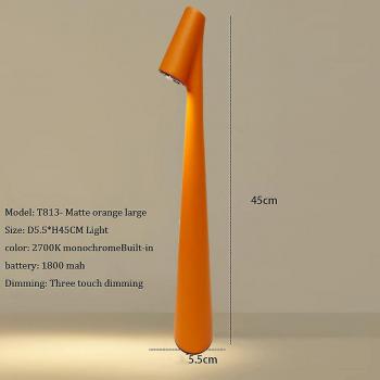Lámpara de mesa moderna regulable con vástago cónico naranja 17.7 pulgadas