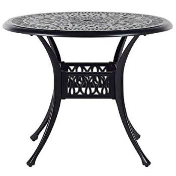Aluminium Noir Ancona : Table de jardin 90 cm