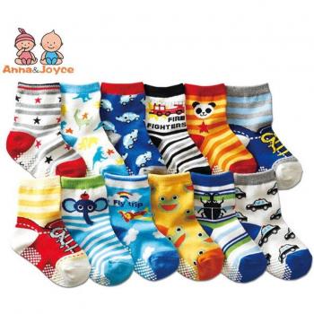 Calcetines infantiles de algodón con suela antideslizante 1 a 3 años – pack de 12 pares