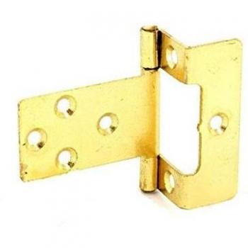 Securit Flush Hinges 58 Cranked Brass Plated 50mm