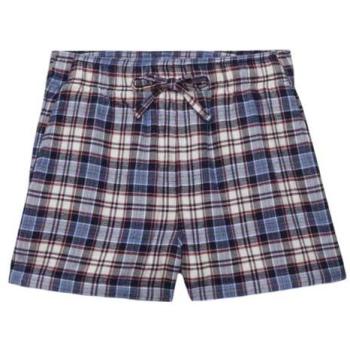 Superdry Women's Cotton Short with Blue Red Pattern and Elastic Waist