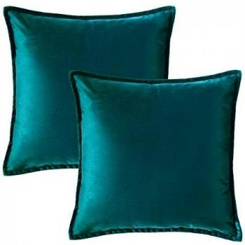 Bedsure Velvet Throw Pillow Covers Teal 50cm x 50cm