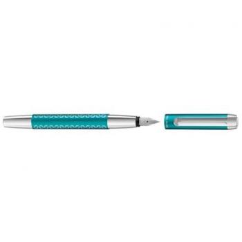 Pelikan Penna Stilografica Sistema di Riempimento Verde Argento