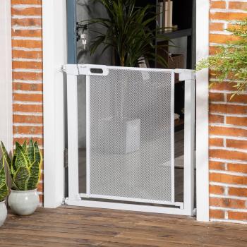 PawHut Pressure Fit Dog Stair Gate, Auto Close