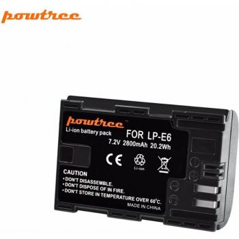 Powtree LP-E6 2800mAh Rechargeable Battery for Canon