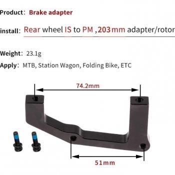 Adaptador de freno de disco NUTT, aleación, compatible con rotores de 140, 160 y 180 mm