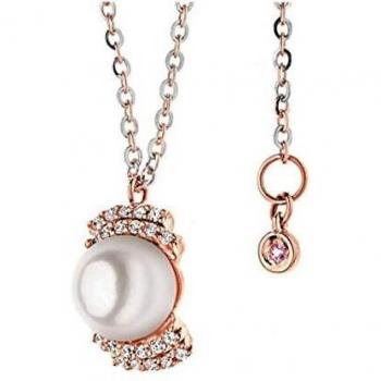 Collana Comete con perla coltivata e zaffiro rosa