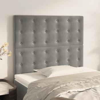 VidaXL Kopfteil Kopfteile 2 Stk. Hellgrau 90x5x78/88 cm Samt, (1 St)