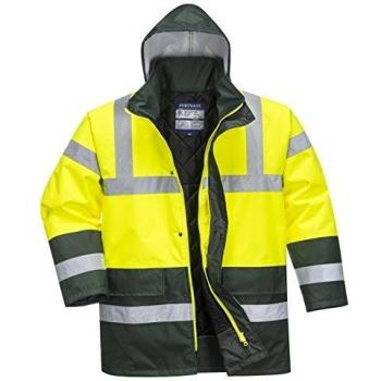 Oxford Weave 300D Class 3 Hi Vis Contrast Traffic Jacket Yellow/Green