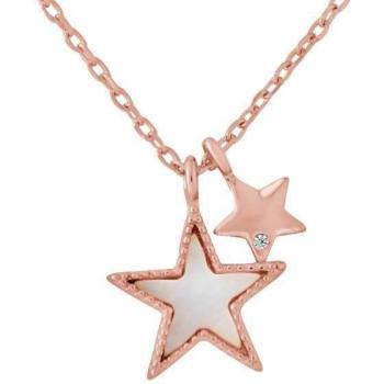 Colar Luva Lola Van Der Keen Estrela Joias de Prestígio Diamante Sintético Prata Esterlina 925 Ouro Rosa