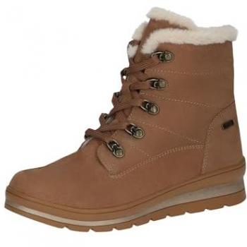 Calzado CAPRICE Bootie marrón, cuero + sintético, tacón cuña, talla 40