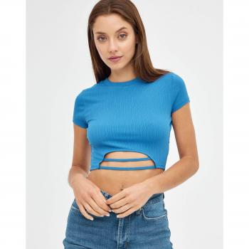 Inside Camiseta Crop Azul