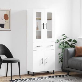 Highboard by vidaXL High Gloss White 69.5x34x180 cm Engineered Wood