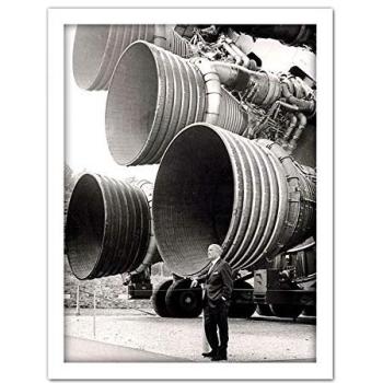 Saturn V Launchpad Rocket Wall Art in White