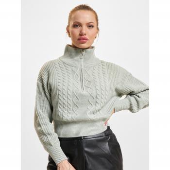 Only Doritta Langarm-Zip-Pullover mit Kabelstrick