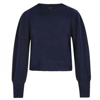 Dreimaster Damen Basic Pullover Blaugrau M/L