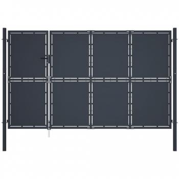 Portail de jardin anthracite 350 x 175 cm en acier