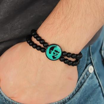 Brazalete Verde Dual con Metal Ataturk