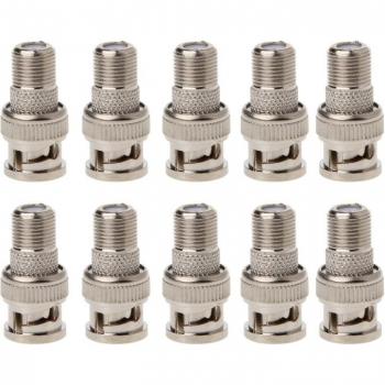 Juego de Adaptadores BNC-Macho a Jack-Femenino (10 piezas)