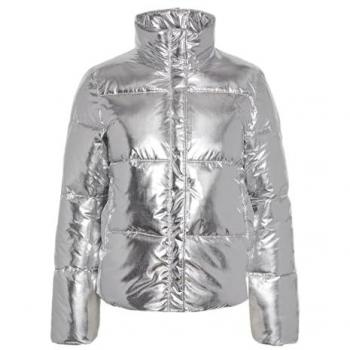 Pieces Daunenjacke Namie Silber Regular Fit M Damen