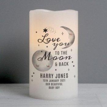Baby To The Moon And Back Personal LED Birthday Candle
