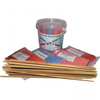 Bunte Zuckerwatte mit Geschmack 4x200g