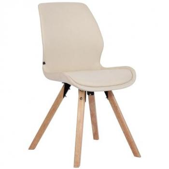 Silla de salón Luna con acolchado crema