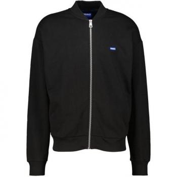 Felpa Hugo con chiusura zip nera e accenti arancioni, 2XL