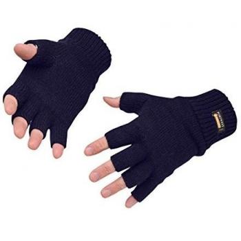 Portwest Insulatex Fingerless Knit Gloves Navy One Size